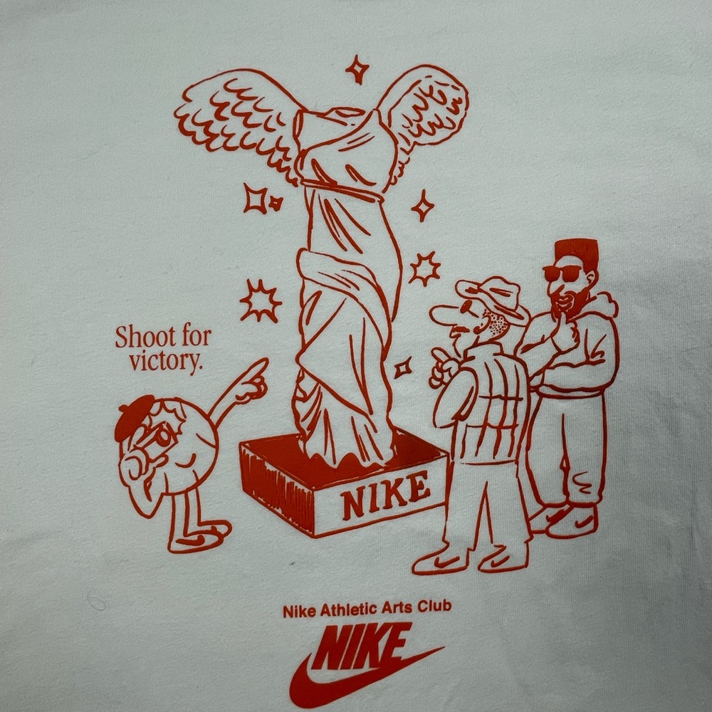 Nike Athletic Arts Club White Tee with Red Logo Print Small